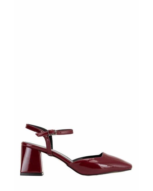 Forever & Always Shoes Red Kayla Block Heel Pumps
