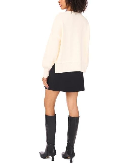 1.STATE White Relaxed Crewneck Sweater