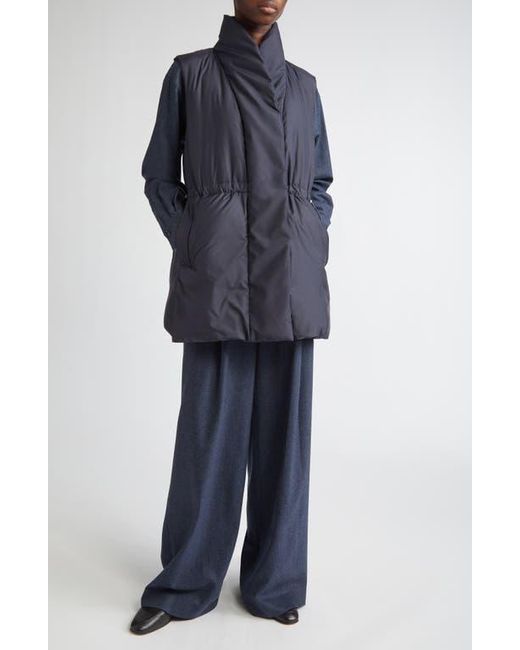 Lafayette 148 New York Blue Recycled Tech Down Puffer Vest