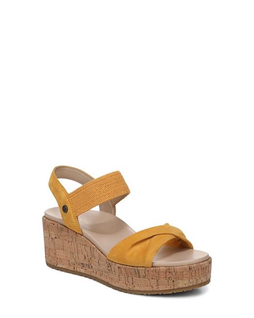 Vionic Yellow Darla Espadrille Platform Slide Sandal