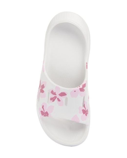 Hoka One One White Gender Inclusive Vibrant Bloom Ora Recovery Slide 3 Sandal