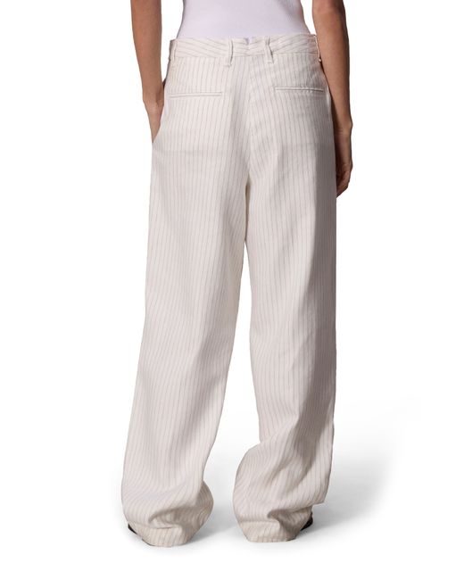 Rag & Bone Multicolor Newman Pleated Cotton & Linen Wide Leg Pants