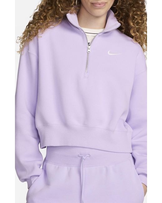 Nike Purple Sportswear Phoenix Fleece Crop Sweatshirt
