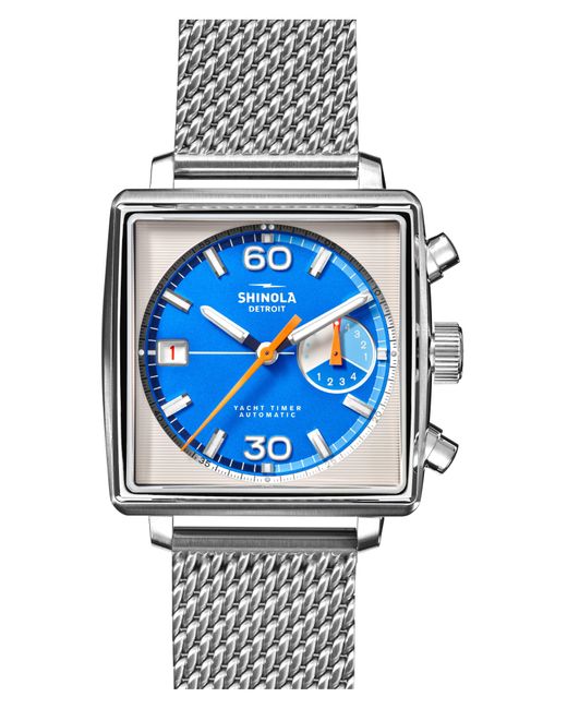 Shinola Gray Mackinac Steel Mesh Bracelet Chronograph Watch for men