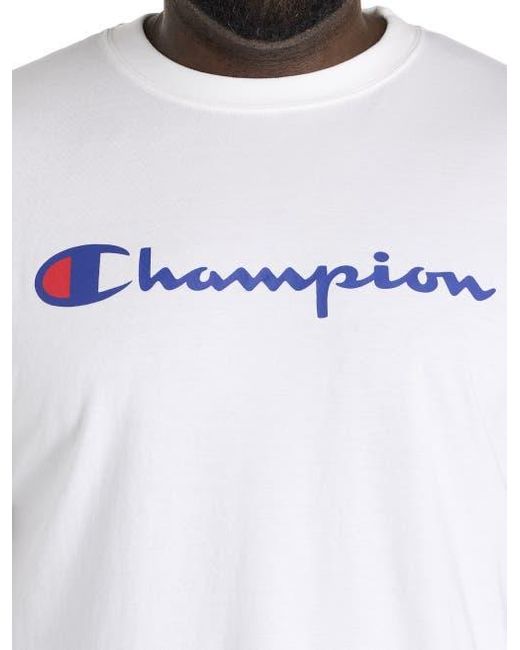 Champion White Big & Tall Script T-Shirt for men