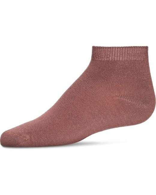 Memoi Purple Basic Silky-Soft Gauge Ankle Sock