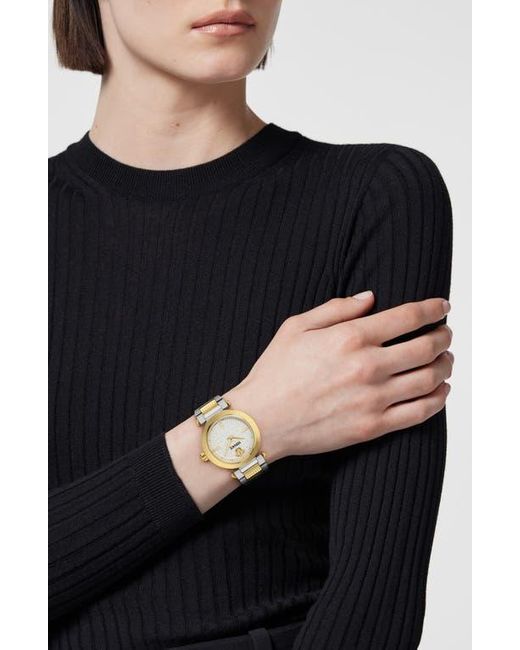 Versace Metallic Greek Bracelet Watch, 35Mm