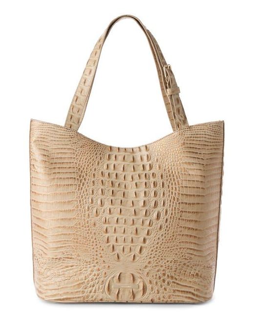 Brahmin Natural Brayden Croc Embossed Leather Tote