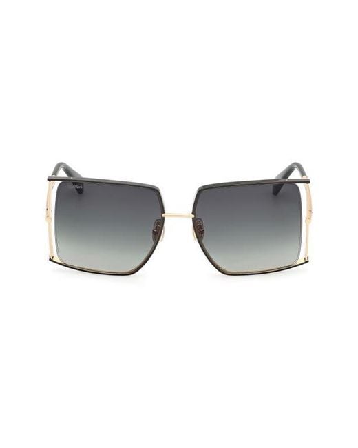 Max Mara Gray 68Mm Gradient Oversize Rectangular Sunglasses