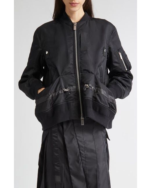 Sacai Black Blouson Nylon Twill Bomber Jacket