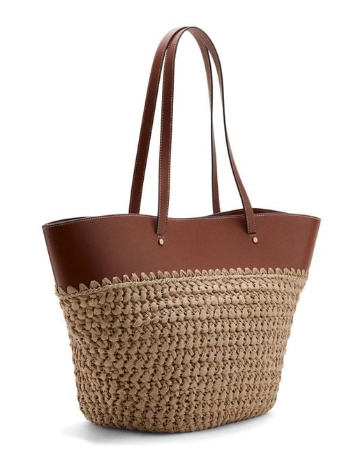 Mango Brown Paros Straw Tote