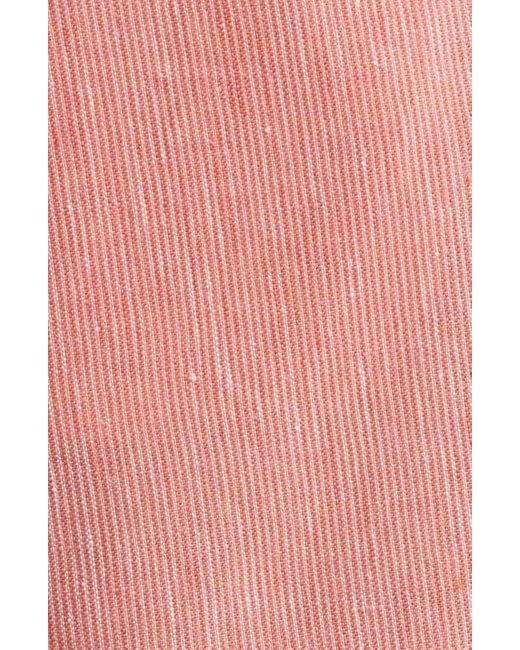 Tommy Bahama Pink Isla Sands Pleated Stripe Linen Blend Shorts for men