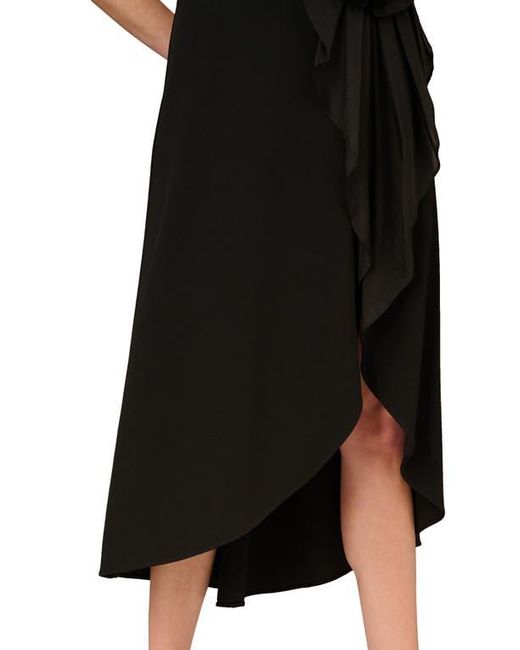 Aidan Mattox by Adrianna Papell Floral Detail Crepe Cocktail Dress in Black | Lyst Aidan Mattox by Adrianna Papell Floral Detail Crepe Cocktail Dress in Black | Lyst