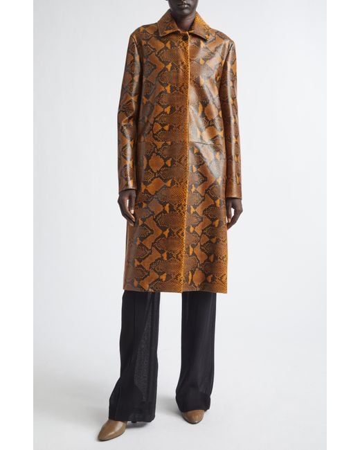 Proenza Schouler Brown Leticia Python Print Coat