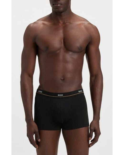 Boss Brown Assorted 5-Pack Essential Stretch Cotton Trunks for men