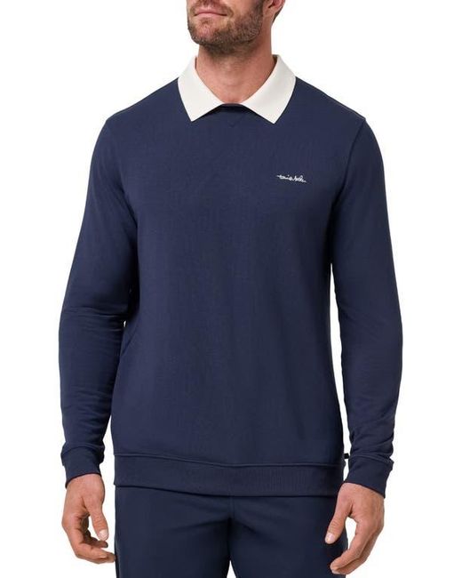 Travis Mathew Blue Amenities Collared Sweatshirt for men