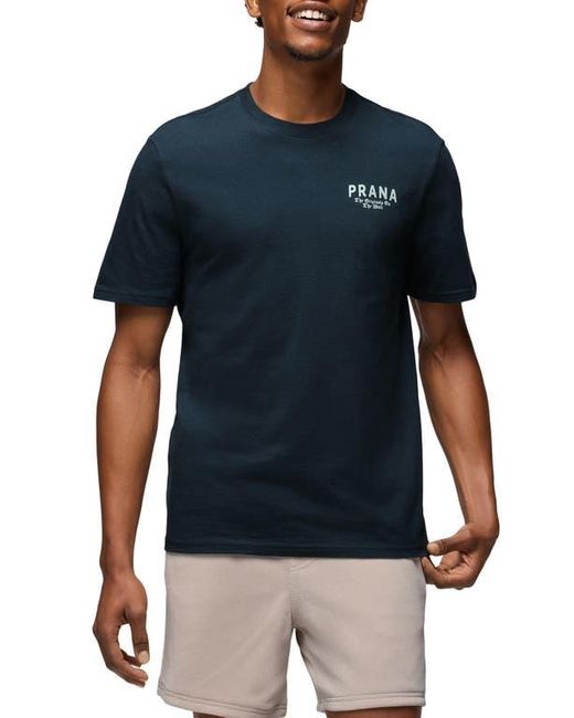 Prana Blue Past & Present Organic Cotton Graphic T-Shirt for men