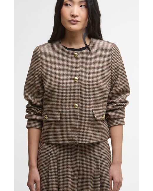 Barbour Brown Corina Herringbone Wool Jacket