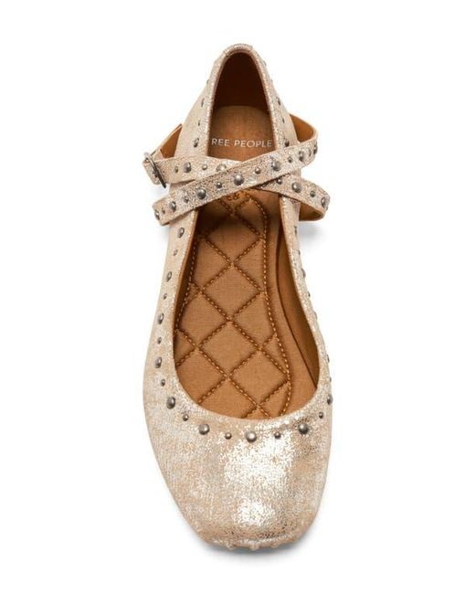 Free People Metallic Grace Ankle Strap Ballet Flat