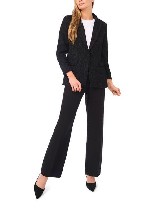Halogen® Black Scribble Print Scrunch Sleeve Blazer