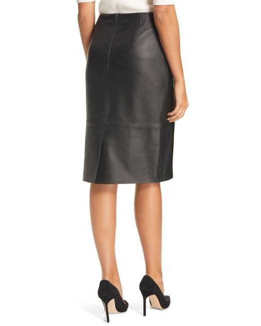 BOSS by Hugo Boss Hugo Sepassa Leather Pencil Skirt in Black - Lyst