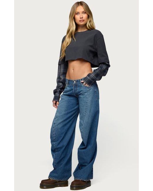 Edikted Blue Layered Crop Top