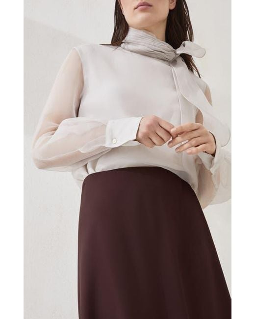 Brunello Cucinelli Purple Twill Flute Skirt