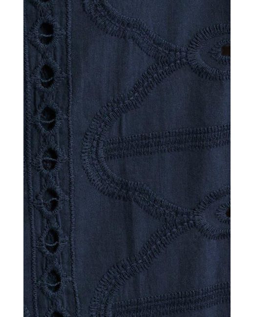 NN07 Blue Julio 5392 Eyelet Camp Shirt for men