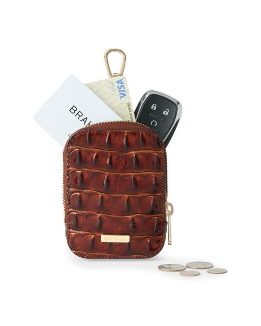 Brahmin Red Katelynn Croc Embossed Leather Coin Pouch