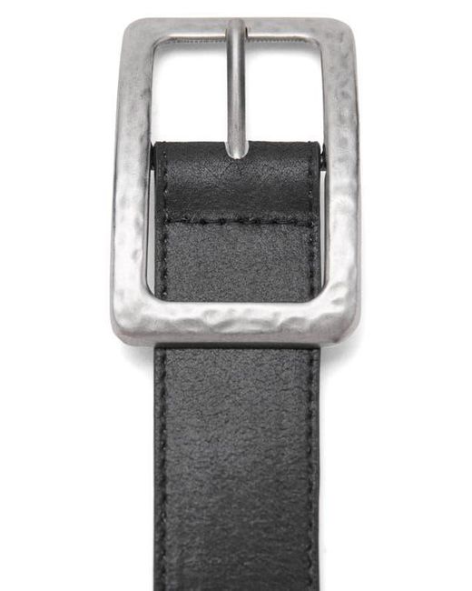 Mango Black Square Buckle Textured Belt