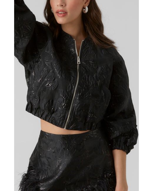 Vero Moda Susse Metallic Floral Jacquard Jacket in Black | Lyst