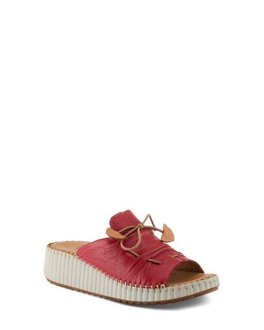 Spring Step Red Nevelle Wedge Sandal