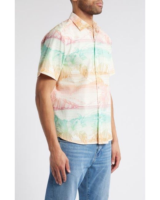 Tommy Bahama Green Nova Wave Corsica Coast Short Sleeve Cotton Blend Seersucker Button-Up Shirt for men