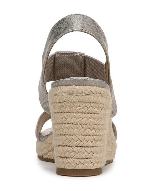 LifeStride Gray Tallulah Espadrille Slingback Platform Wedge Sandal