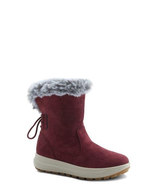Flexus by Spring Step Red Snowbird Waterproof Faux Fur Boot