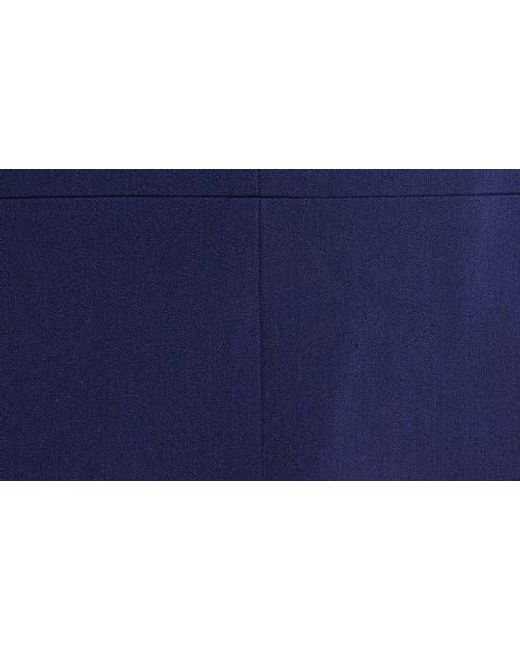 Kasper Blue Stretch Crepe Two-Button Blazer