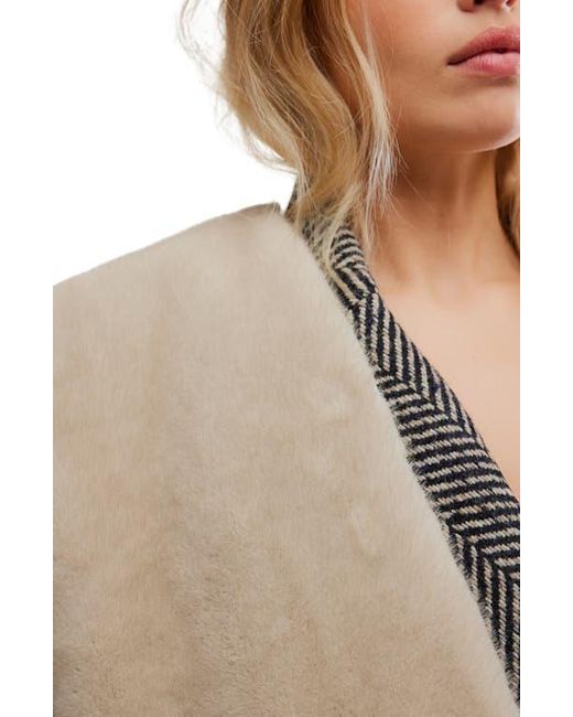 Free People Black Snow Angel Faux Fur Scarf