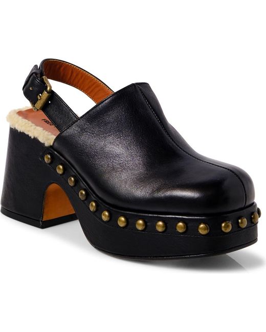 Free People Black Autumn Studded Slingback Platform Clog