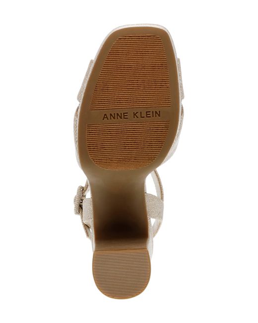 Anne Klein Natural Zena Ankle Strap Platform Sandal