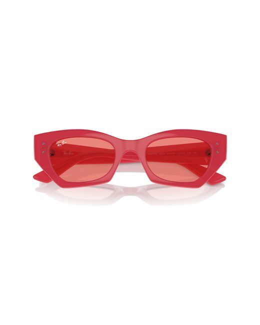 Ray-Ban Red Zena 49mm Geometric Sunglasses