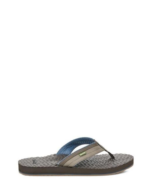 Sanuk Gray Ziggy Plush Flip Flop for men