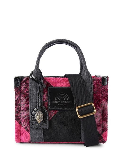 Kurt Geiger Black Extra Small Southbank Tweed Tote