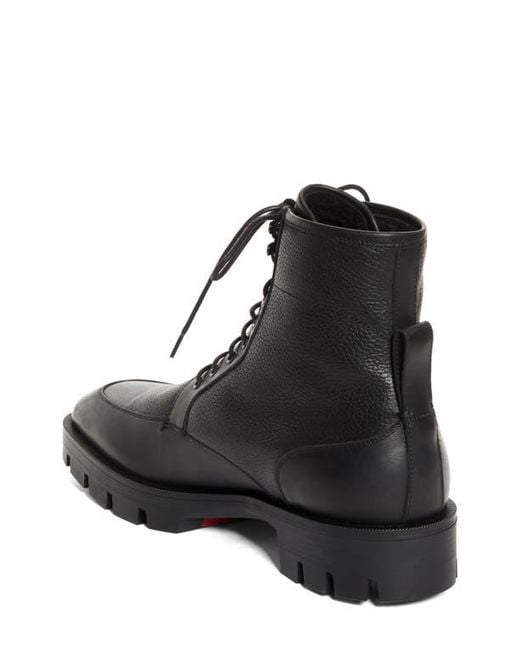 Christian Louboutin Black Caracolo Lion Leather Boot for men