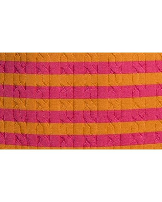 Polo Ralph Lauren Red Stripe Jacquard One-Piece Swimsuit