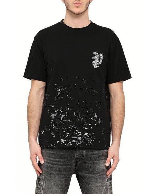 Purple Brand Black Heavyweight Cotton Jersey T-Shirt for men