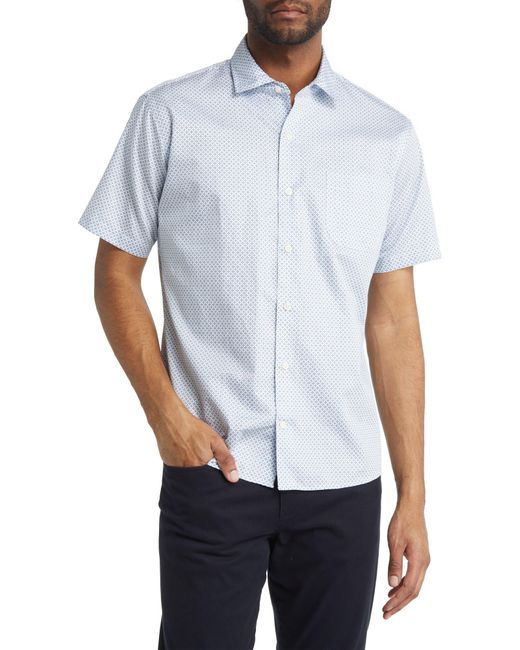 Peter Millar Hank Woven Short Sleeve Button-up Shirt in Blue for Men | Lyst