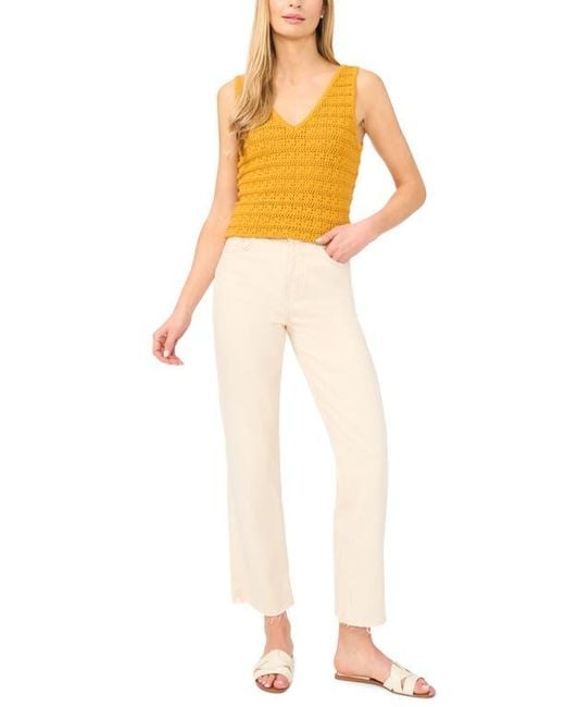 Halogen® Orange Openwork Sleeveless Sweater
