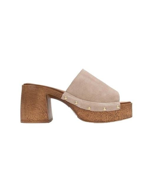 Forever & Always Shoes White Pull Leather Platform Mules