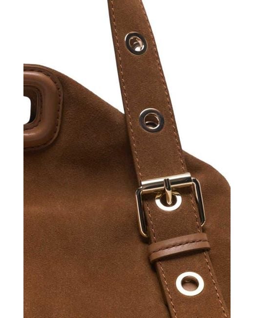 Maje Brown Suede Miss M Xl Bag
