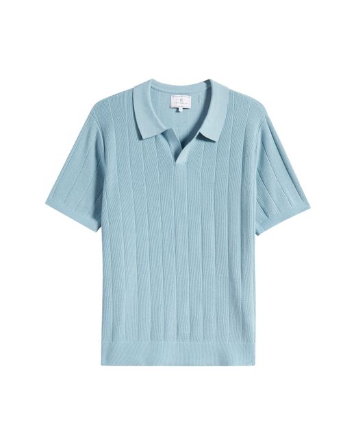 7 Diamonds Blue Yael Johnny Collar Polo Sweater for men